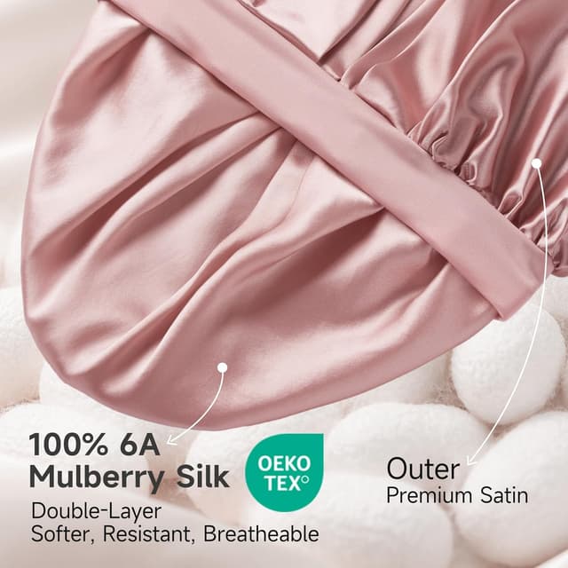 Detalle 2 de 22 Momme Silk Bonnet for Sleeping