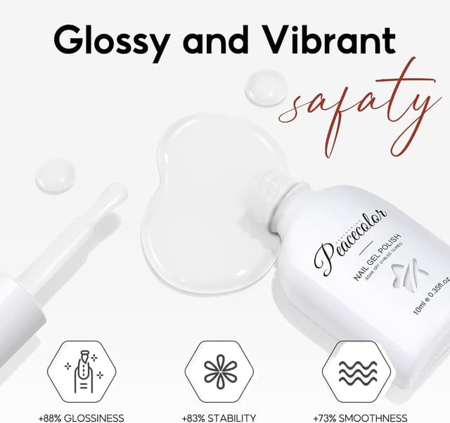 Detalle de PEACECOLOR Vernis semi permanent blanc 10 ml (UV/LED) pour French manucure