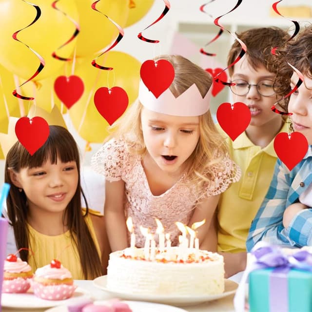 Thumbnail 6 de Dadabig 30 PCS Hanging Heart Swirls – Red Heart Spiral Garland for Valentines, Weddings, Parties & more