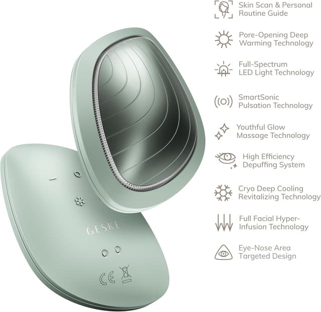 Detalle 2 de GESKE SmartAppGuided™ Sonic Warm & Cool Mask 9 en 1 (Beauty LED) : chaleur, fraîcheur et lumière rouge
