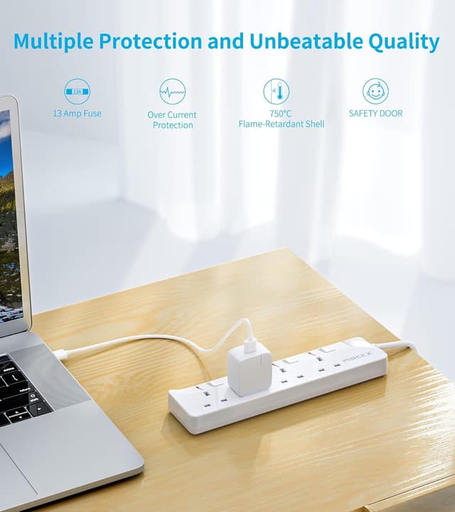 Detalle 2 de PIBEEX Extension Lead 4 Way, 3 m cord