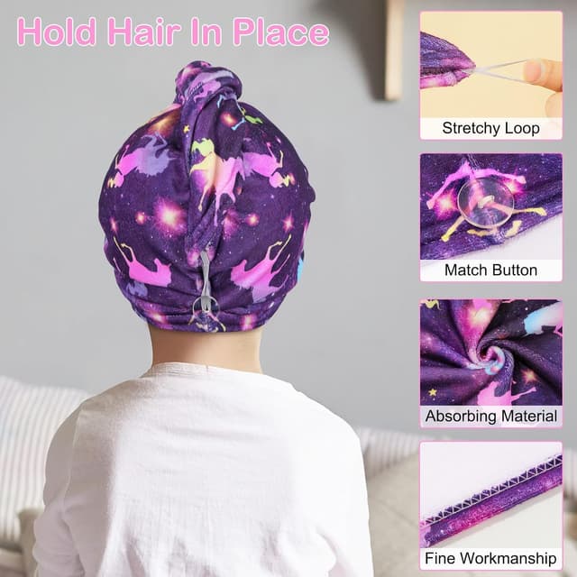 Thumbnail 3 de Basumee Microfiber Hair Towel Wrap 23.9 x 9.4