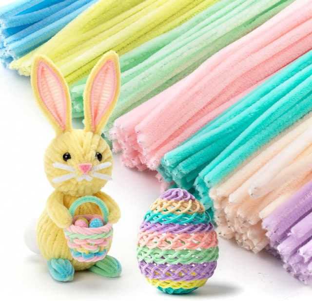 Detalle de Caydo 500-Piece Macaroon Pipe Cleaners (Soft Chenille Stems) for Easter Crafts & DIY Flowers