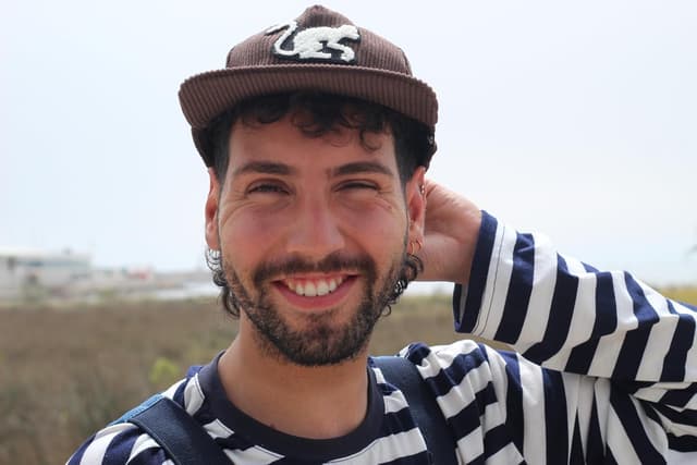 Detalle de Casquette Surf Monkey en velours côtelé à visière plate (snapback) – Taille unique