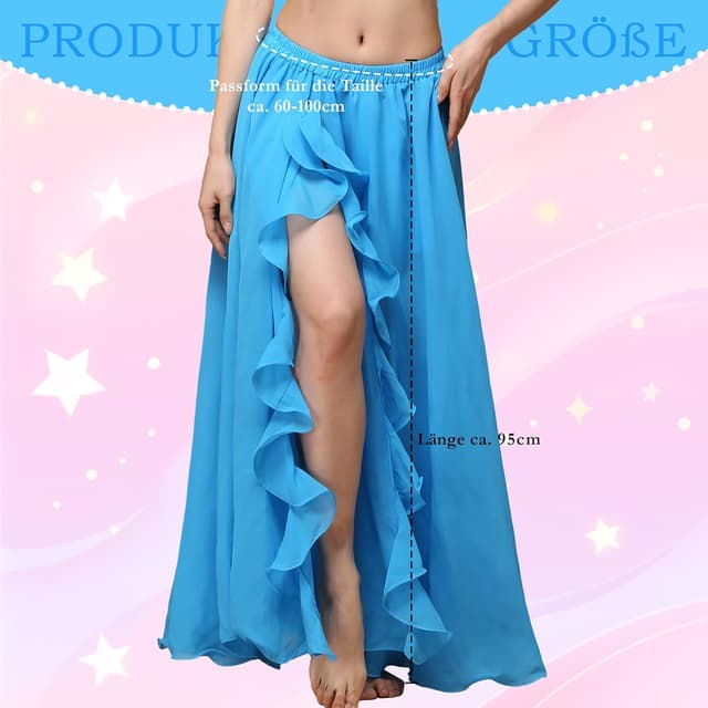 Thumbnail 3 de MUNAFIE Damen Langer Rock Bauchtanz