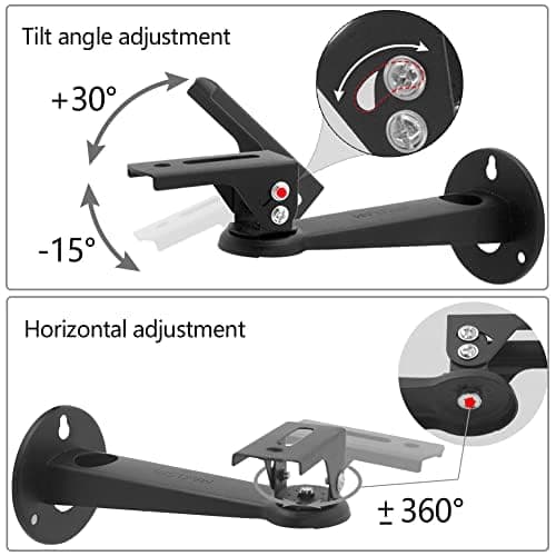 Detalle de TRAWOLF Schwarz Mini-Beamer-Halterung für die Wand (bis 3 kg) – 360° verstellbar, 20 cm
