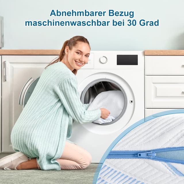 Detalle de BedStory Topper 160x200 cm H3/H4 (10 cm) aus Gel-Kaltschaum mit waschbarem Bezug, Öko-TEX-zertifiziert