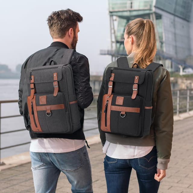 Thumbnail 6 de SUCIKORIO 40x30x15cm Travel Backpack Underseat Cabin Bag with 15.6-inch laptop compartment (Brown)