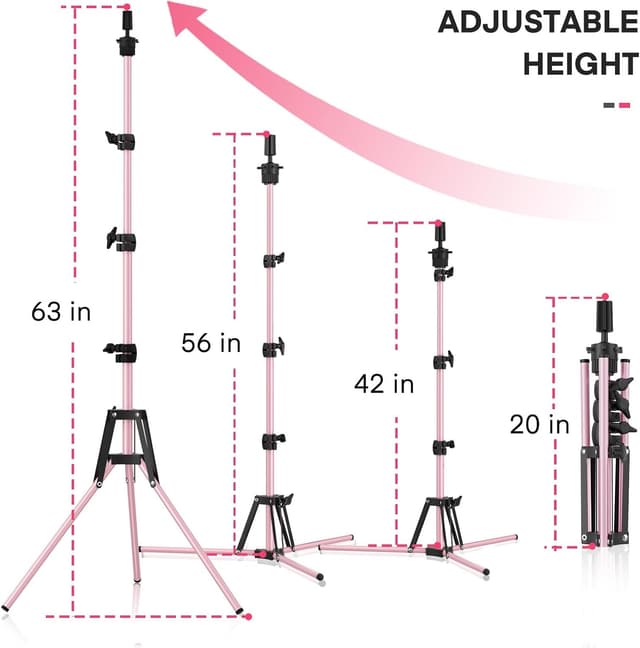 Detalle de Pet Baby Mannequin Head Stand Adjustable, Pink ๐