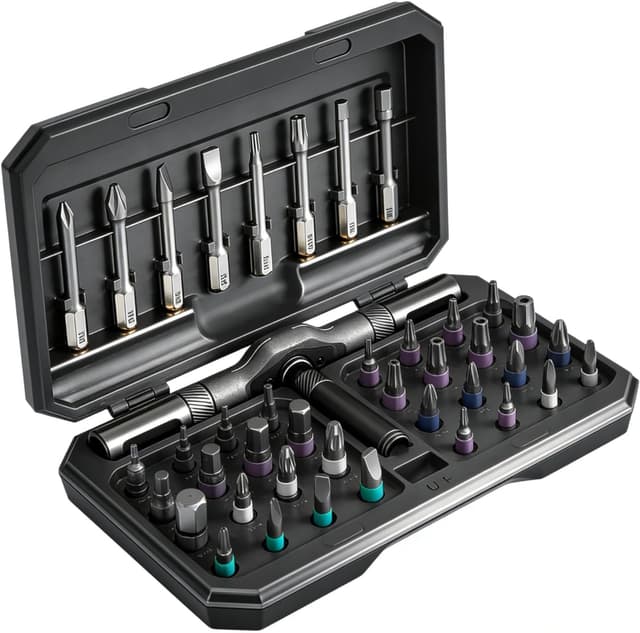 Detalle de Homtronics Magnetic Ratchet Screwdriver Set (42-in-1) with S2 Steel Bits