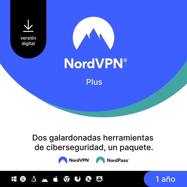 Detalle de NordVPN Plus, 1 Año con VPN seguro 📡