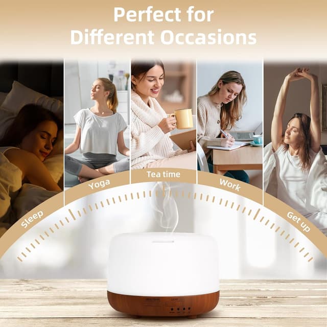 Detalle 2 de Trace 300ML Essential Oil Diffuser with Remote Control, Timer & 7 LED Lights