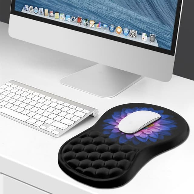 Detalle 2 de Hokafenle Ergonomic Mouse Pad with Wrist Support (11.8 x 7.9 inch) with Memory Foam Slope Massage Bulge