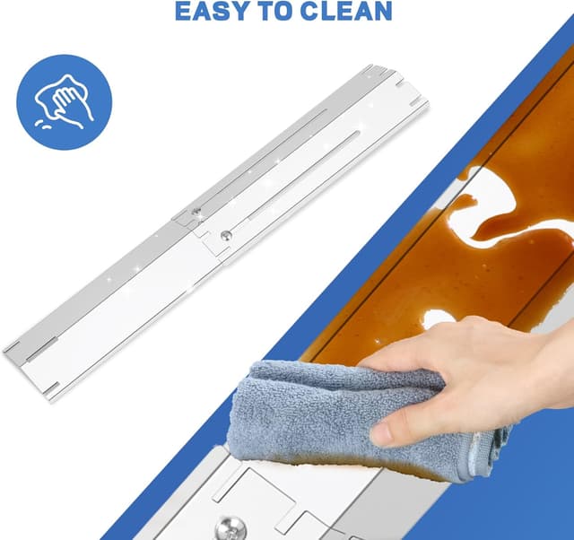 Detalle de GLARETEX Universal Burner Cover Set (3-tlg.) – verstellbare Heizplatten aus Edelstahl für Gasgrills, 29,8 bis 53 cm