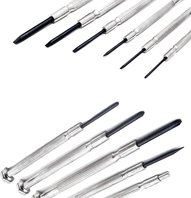 Detalle de SZGIARUY Mini-Schraubendreher-Set für Brillenreparatur: Präzisionsset mit Kreuz, Schlitz, Ahle & magnetischer Spitze