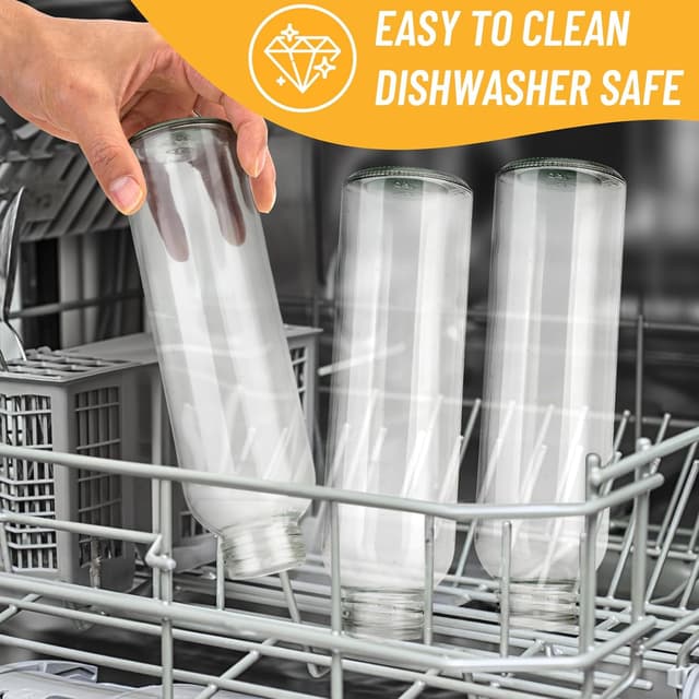 Thumbnail 5 de Sursip 18 oz Glass Juice Bottles 12 Pack