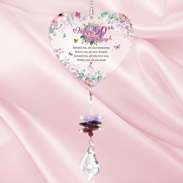 Thumbnail 4 de 50th Birthday Crystal Suncatcher Gift