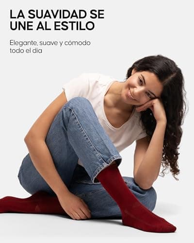 Detalle 2 de DANISH ENDURANCE Calcetines casuales de bambú unisex (6 pares) negros, talla 43-47