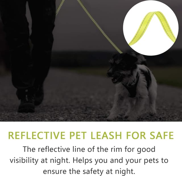 Detalle de Hurluksi Retractable Dog Lead 5m / 16ft Extendable (Up to 50kg) with Anti-Slip Handle and Quick Brake (Green)