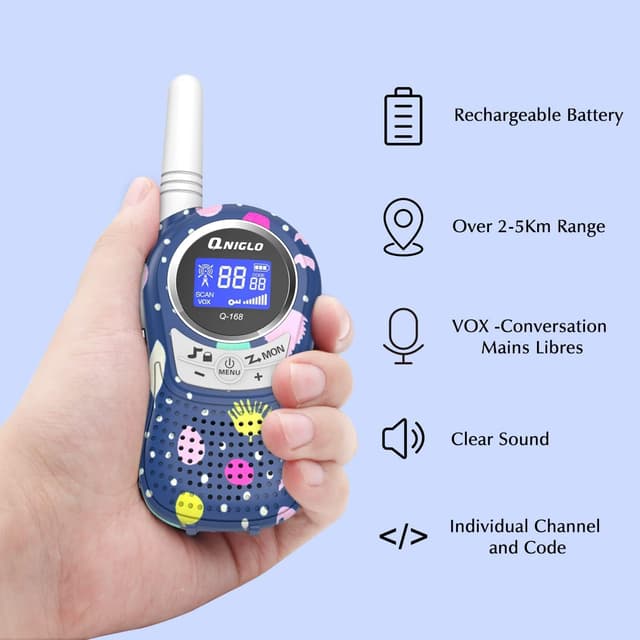 Detalle 2 de QNIGLO Q168Plus Talkie Walkie Enfants