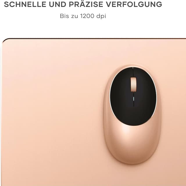Detalle de SATECHI M1 kabellose Bluetooth-Computermaus (USB‑C wiederaufladbar) – Gold