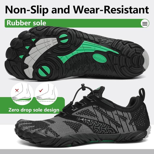 Detalle de SAGUARO Chaussures de trail running barefoot homme/femme — minimalistes pour extérieur et intérieur