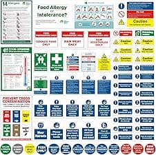 Imagen de Complete Kitchen Safety Signs Set 68-piece kit 🧾 en OfertitasTOP