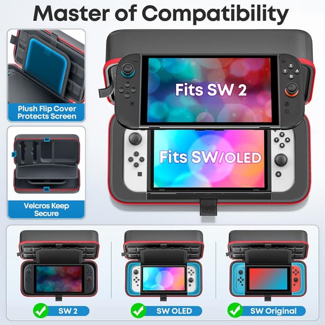 Detalle 2 de Tokluck Funda transporte Switch 26 ranuras 🔴