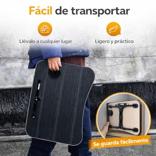 Detalle de Mesa Plegable Auxiliar T-LOVENDO.ES de 60x40 cm para portátil y tablet