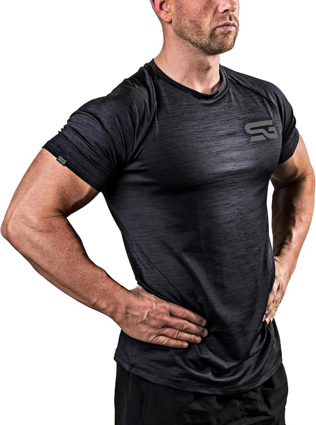 Detalle de Satire Gym T-Shirt sportiva da uomo traspirante (S-XXL) per corsa e fitness