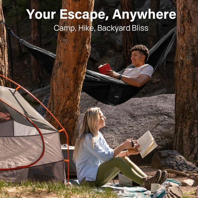 Thumbnail 6 de Kootek Camping Hammock with Tree Straps & Attached Carry Bag (Portable Camping Hammock)