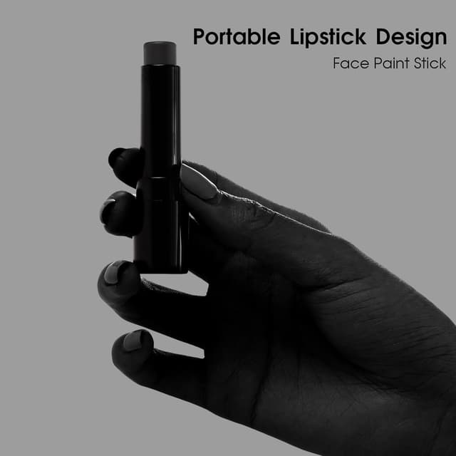 Detalle 2 de BADCOLOR 3PCS Black Face Body Paint Stick Set for Adults — oil-based, non-toxic black eye & face paint for Halloween and sports