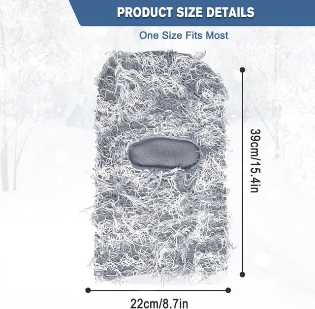 Detalle 2 de Malaxlx distressed knitted balaclava ski mask for winter wind protection