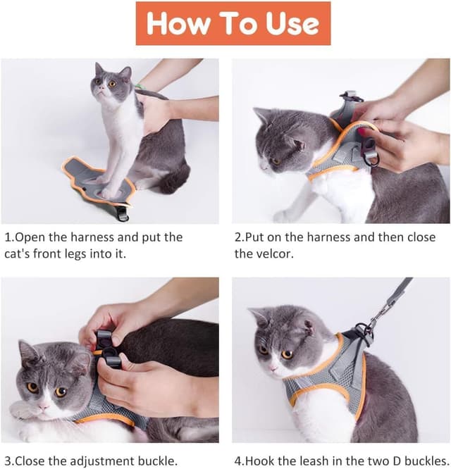 Thumbnail 6 de FAYOGOO cat harness and lead set escape-proof (large adult, step-in) with adjustable vest