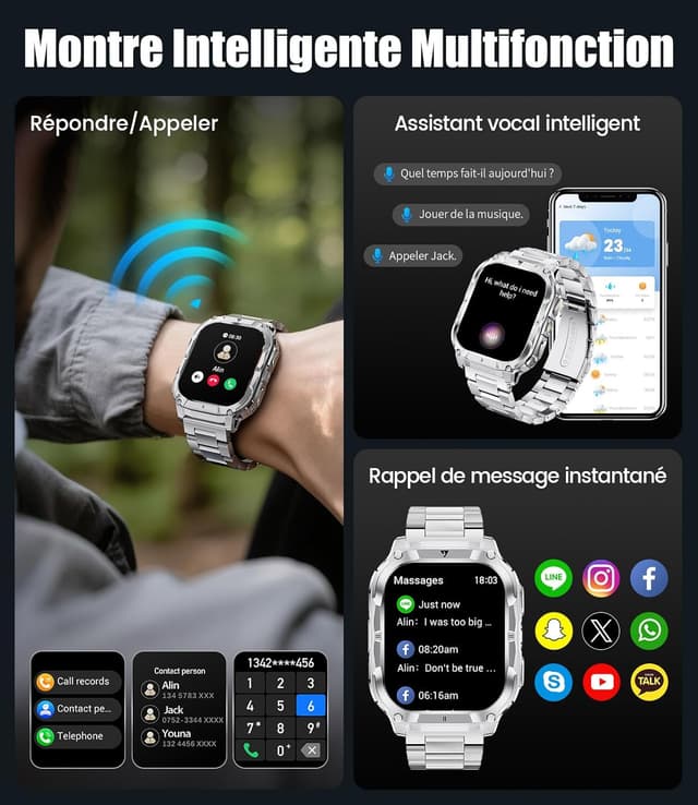 Thumbnail 2 de Militaire EF22 Montre Connectée 2,0"