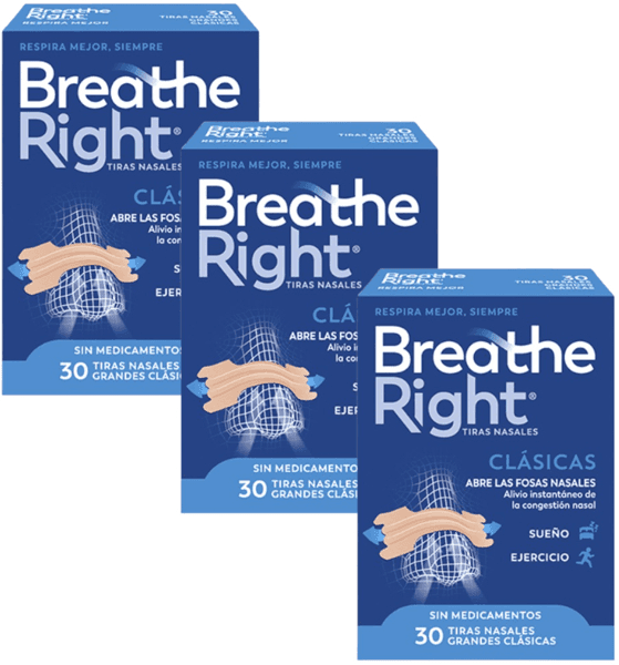Detalle de Breathe Right Tiras Nasales Grande 3x30 uds 🌬