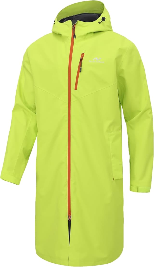 Detalle 2 de NORDIC OUTLAND Men’s Waterproof Rain Jacket – 2-layer TPU membrane hooded long raincoat