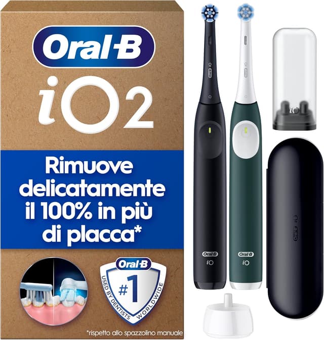 Detalle de Oral‑B iO 2 DUO spazzolino elettrico 2 testine, custodia