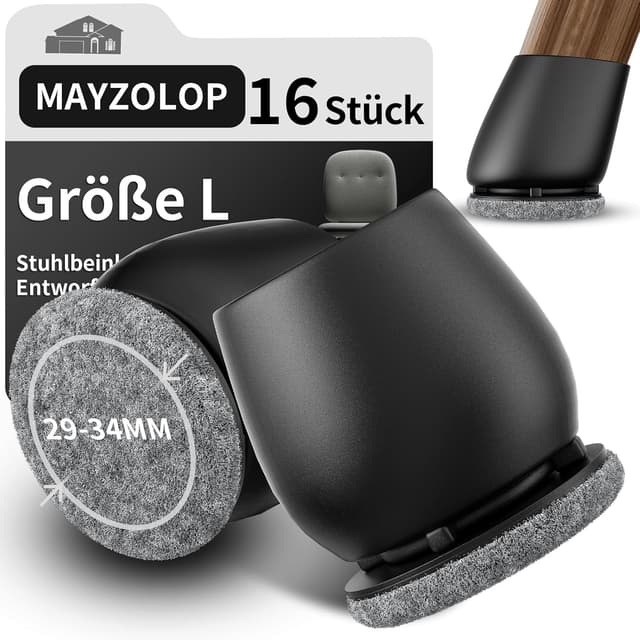 Thumbnail 6 de MAYZOLOP 16 Stk Stuhlbeinkappen 29-33mm