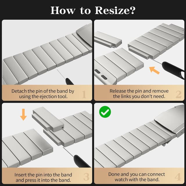 Detalle de TiMOVO Titanium Strap for Apple Watch (49mm, Ultra 3/2/1, 46mm/45mm/44mm/42mm) – Metal Detachable Strap