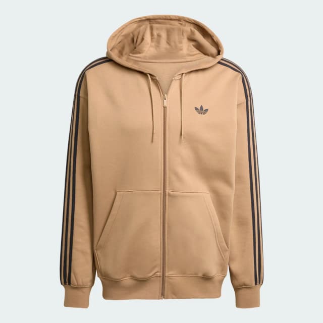 Detalle 2 de Chaqueta holgada con capucha adidas Adicolor (beige)