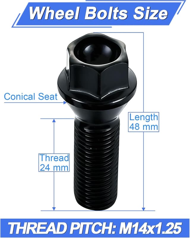 Thumbnail 1 de ERMWALR 20 Pcs M14x1.25 Wheel Bolts for BMW 🔩