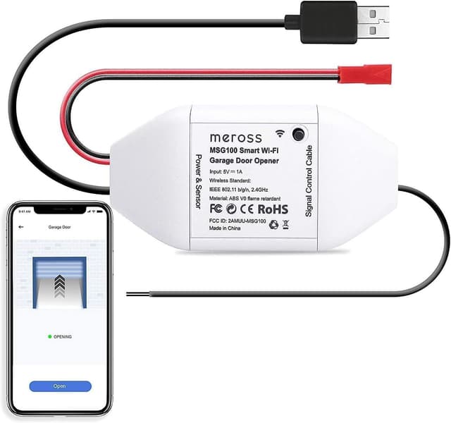 Detalle de Meross Smart Garagentoröffner Fernbedienung (WLAN) – kompatibel mit Alexa, Google und SmartThings