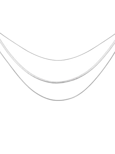 Detalle de SINGULARU Collar Maat de acero inoxidable para mujer (diseño en capas)