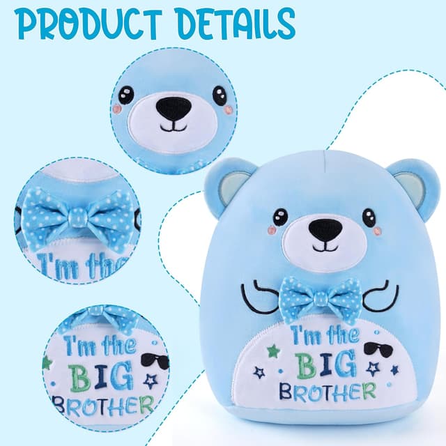 Detalle de CozDazz Big Brother Bear 8-inch Blue Plush Teddy (I’m the Big Brother) stuffed gift