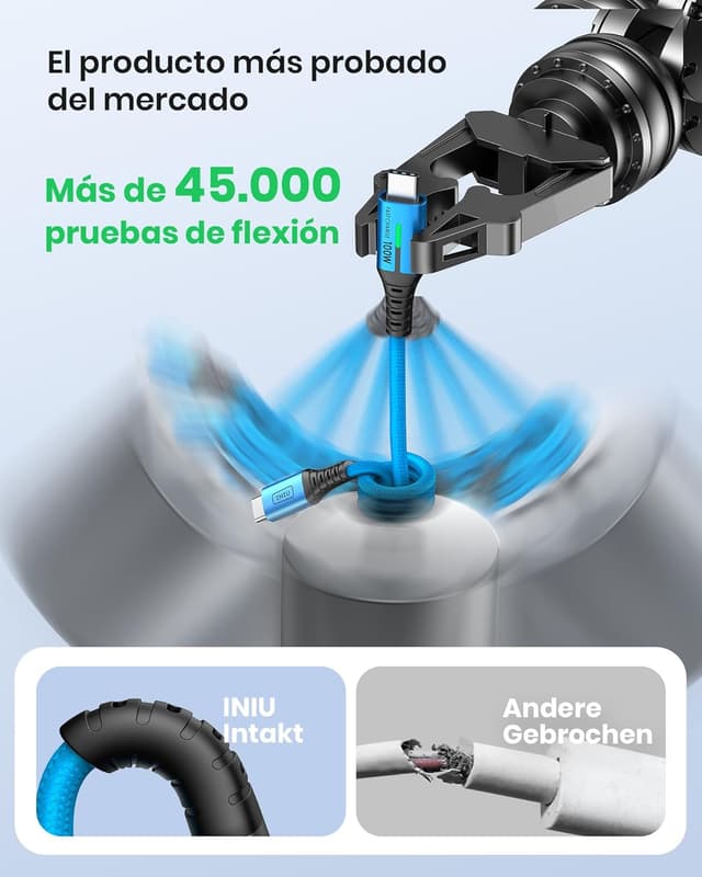 Thumbnail 4 de INIU 100W USB-C Cable 6.6ft 2-Pack for Fast Charging 🔌