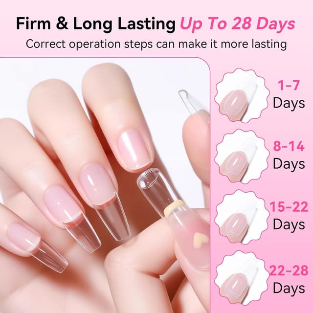 Detalle de MAKARTT Extra Strong Nail Glue with Brush (5 x 7ml) – Quick-dry adhesive for acrylic nails, tips & repairs