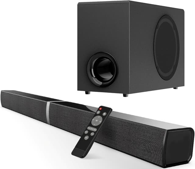 Detalle de GarageRock Soundbar with Subwoofer for TV (120W) – Bluetooth 5.3, ARC, Optical & AUX