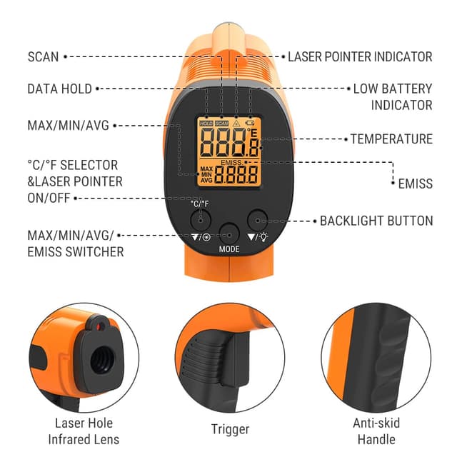 Thumbnail 6 de ThermoPro TP30 infrared thermometer 550°C