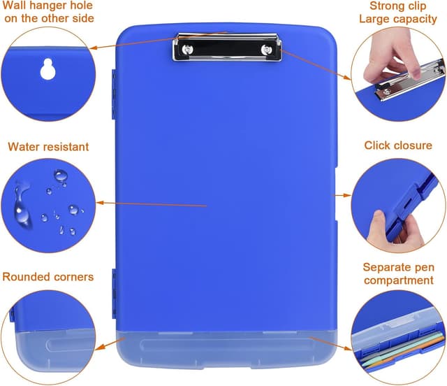 Detalle de ZCZN Plastic Clipboard with Storage A4